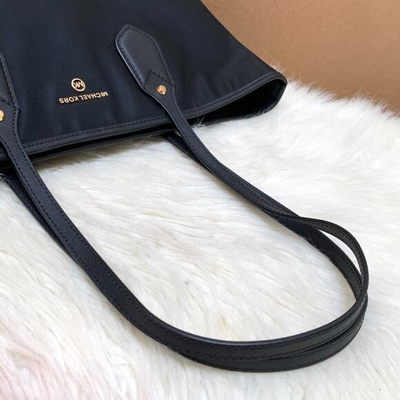 MICHAEL KORS Large Black Gabardine Nylon EVA Shopper Tote Saffiano Leather Trim - Picture 8 of 16